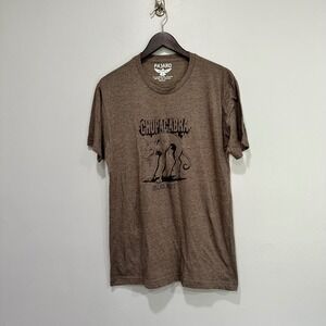 Pajaro Mens Chupacabra Los Cabos Mexico‎ Graphic Print T Shirt Brown Size L